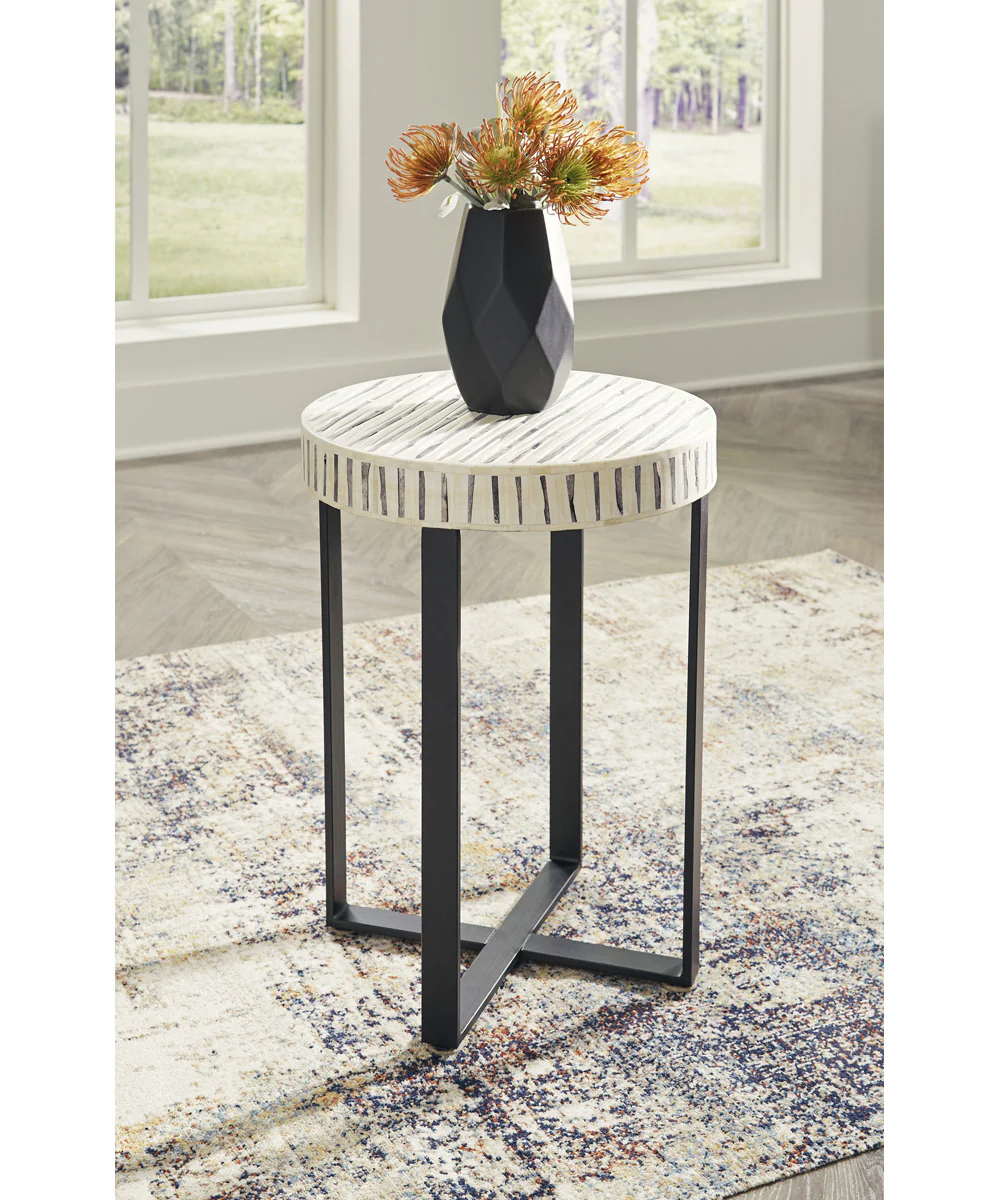 Crewridge Accent Table Black/Cream - Image 2