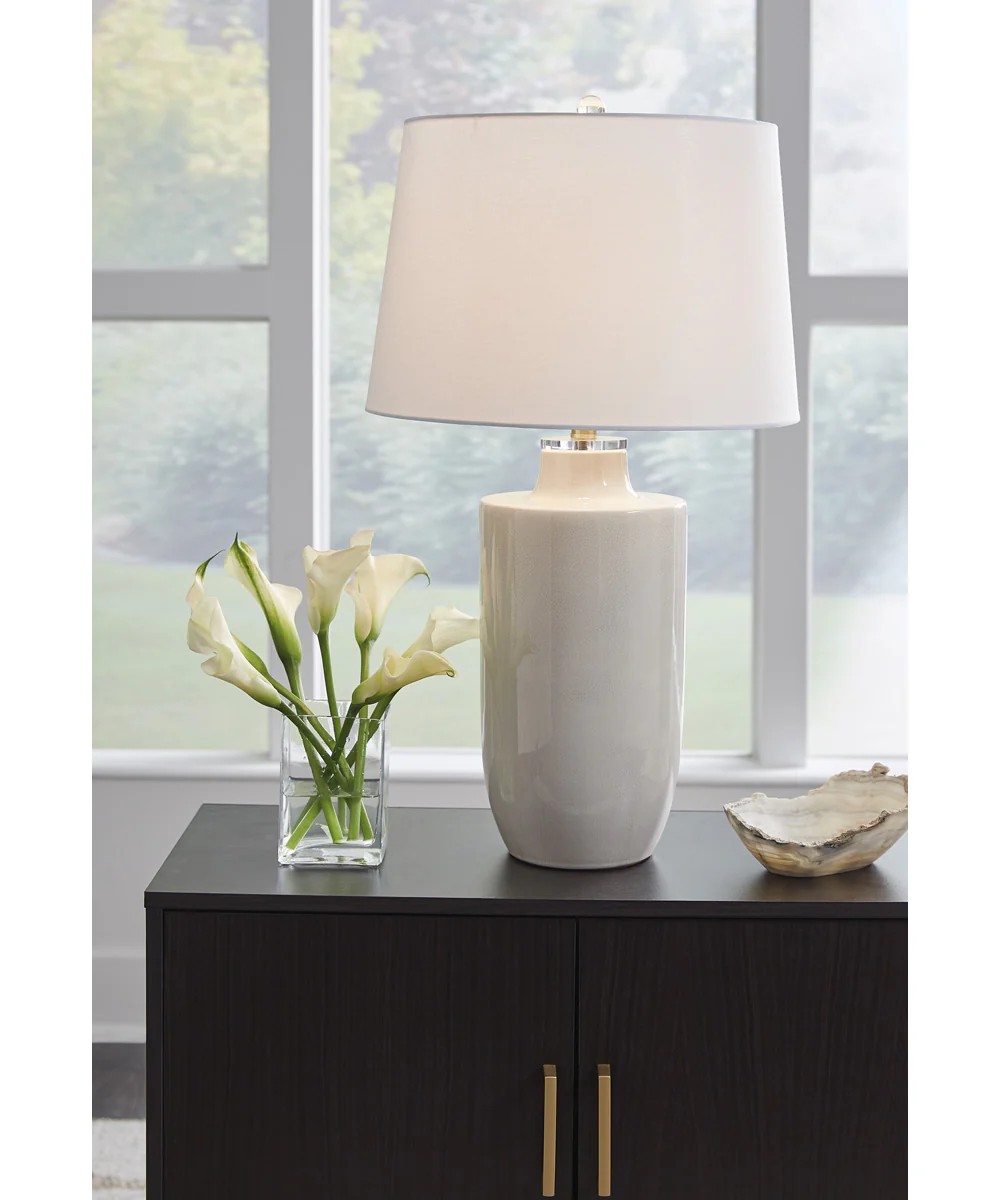 Cylener Ceramic Table Lamp Off White - Image 2