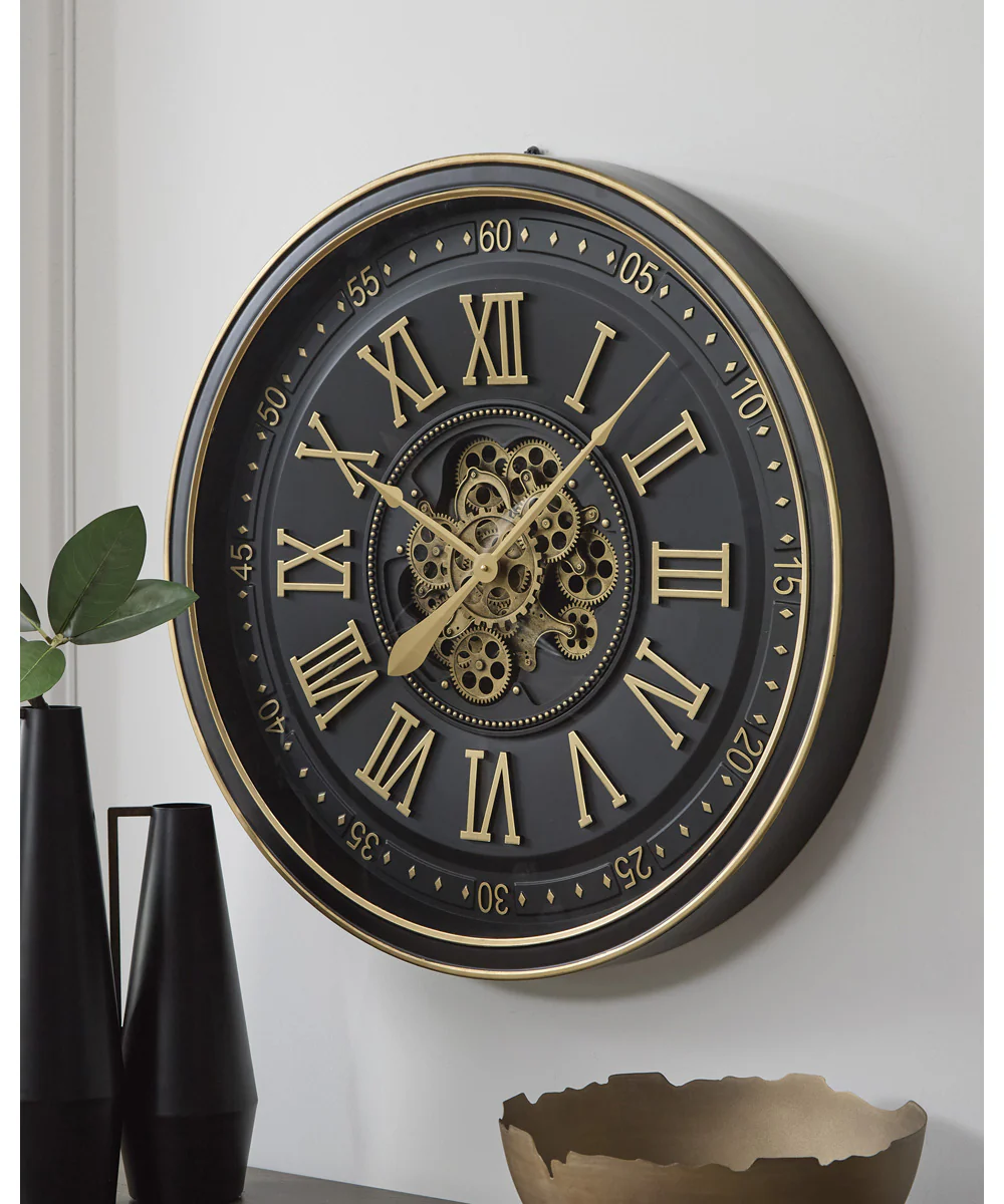Dairton Wall Clock Black/Gold - Image 2