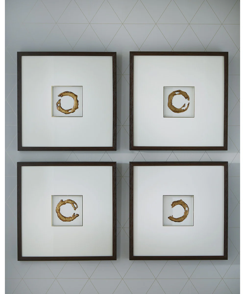 Dallbourne Wall Art Set Set of 4 White/Gold - Image 2