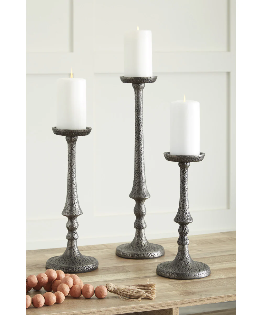 Eravell Candle Holder Set Set of 3 Pewter - Image 2