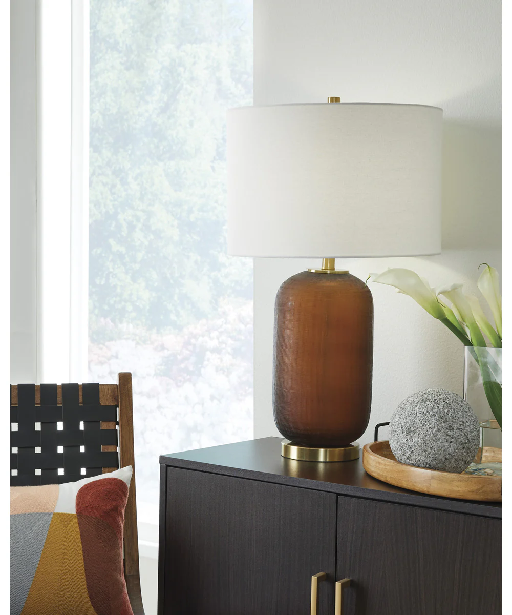 Farberman Glass Table Lamp Amber - Image 2