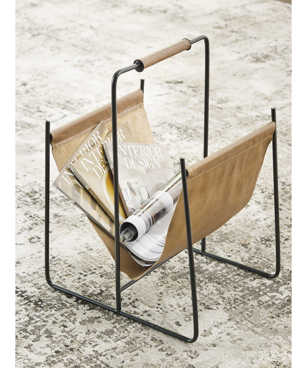 Faronworth Magazine Rack Brown/Black - Image 2