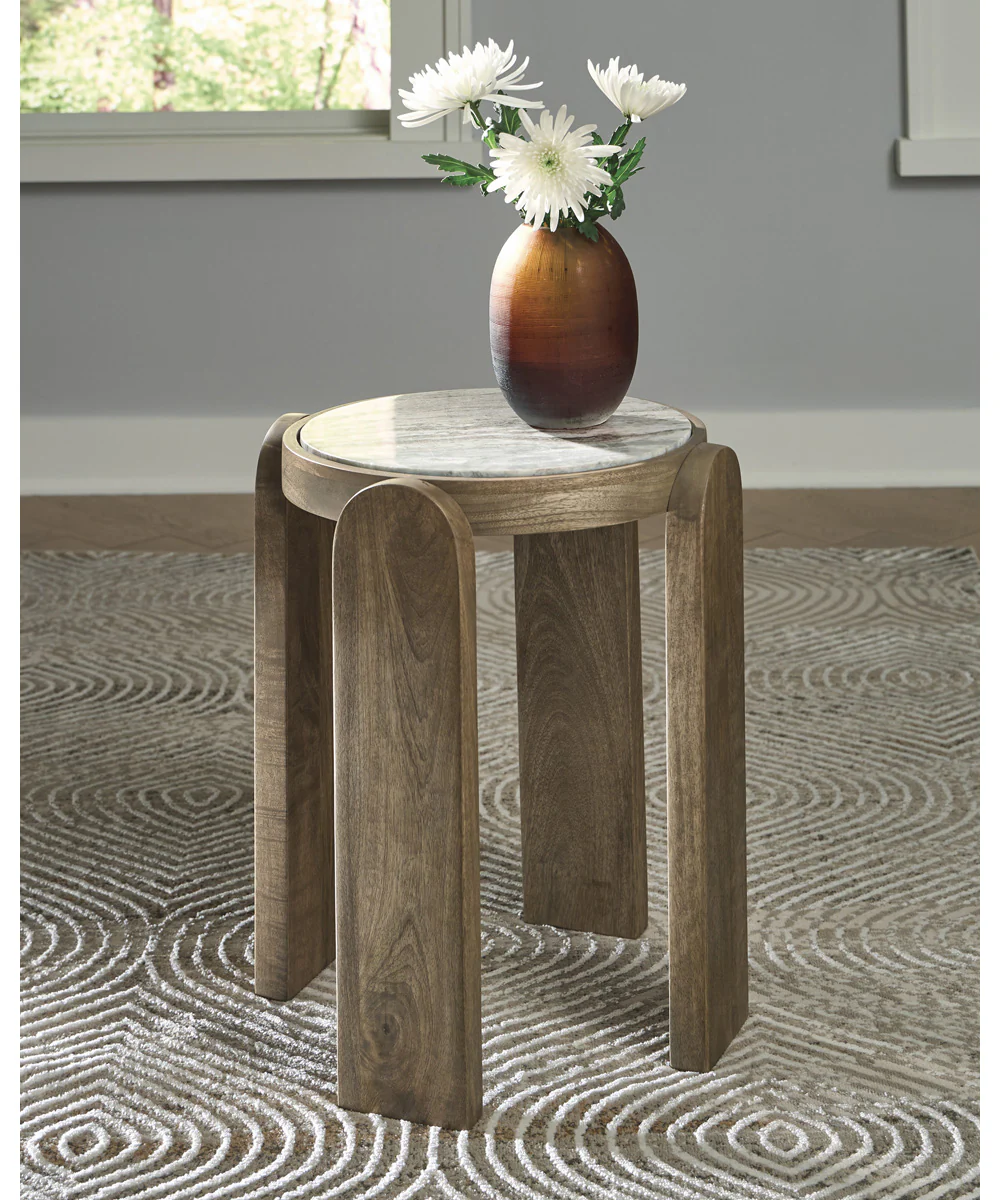 Gavrilley Accent Table Gray/White/Brown - Image 2