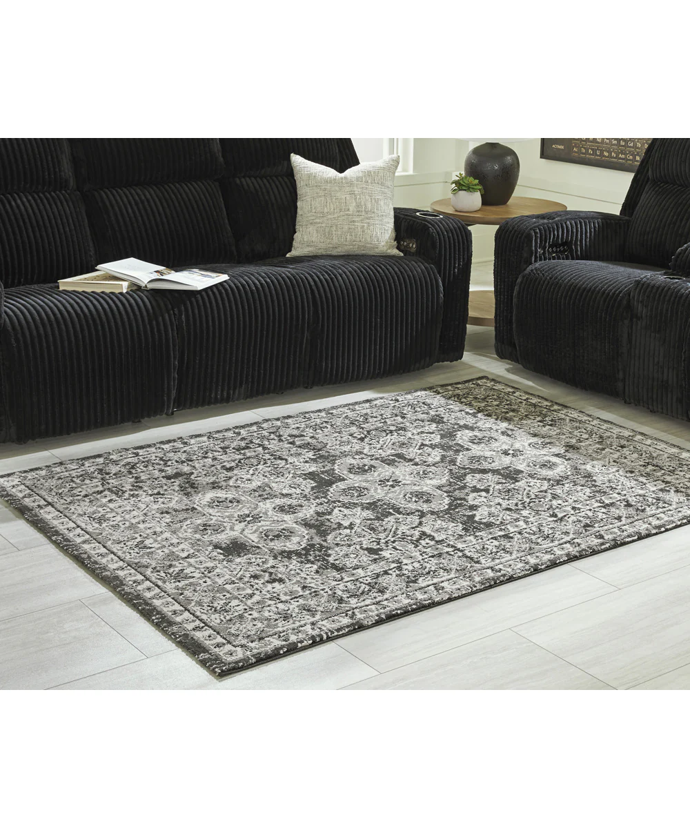 Glennisman Medium Rug Black/Gray/Ivory - Image 2