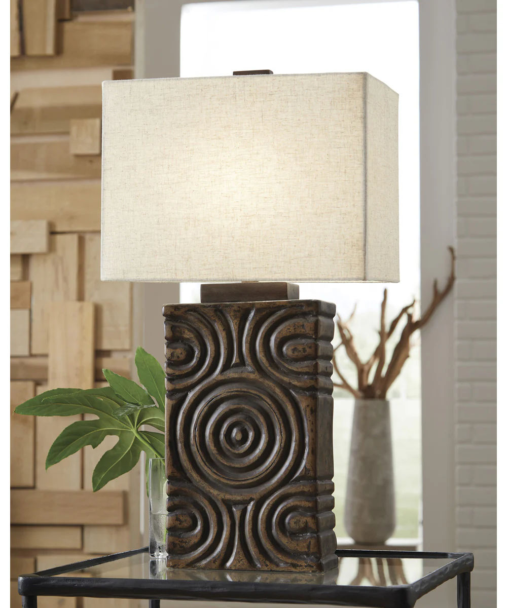 Heathbury Paper Table Lamp Antique Brown - Image 2