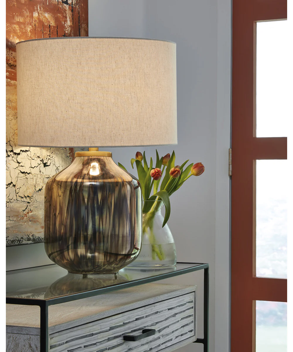 Jadstow Glass Table Lamp Black/Silver - Image 2