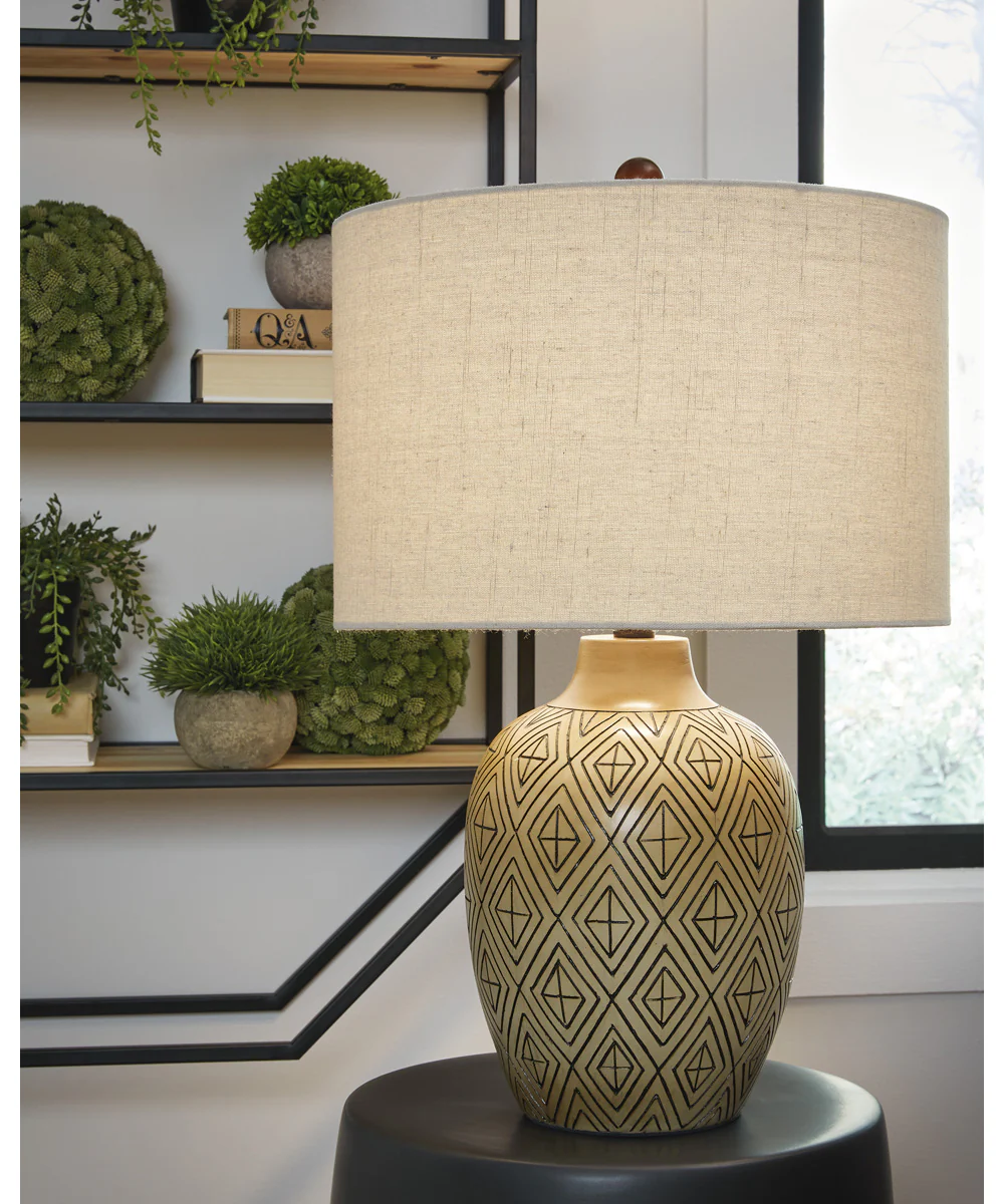 Jairgan Poly Table Lamp Set of 2 Tan/Black - Image 2