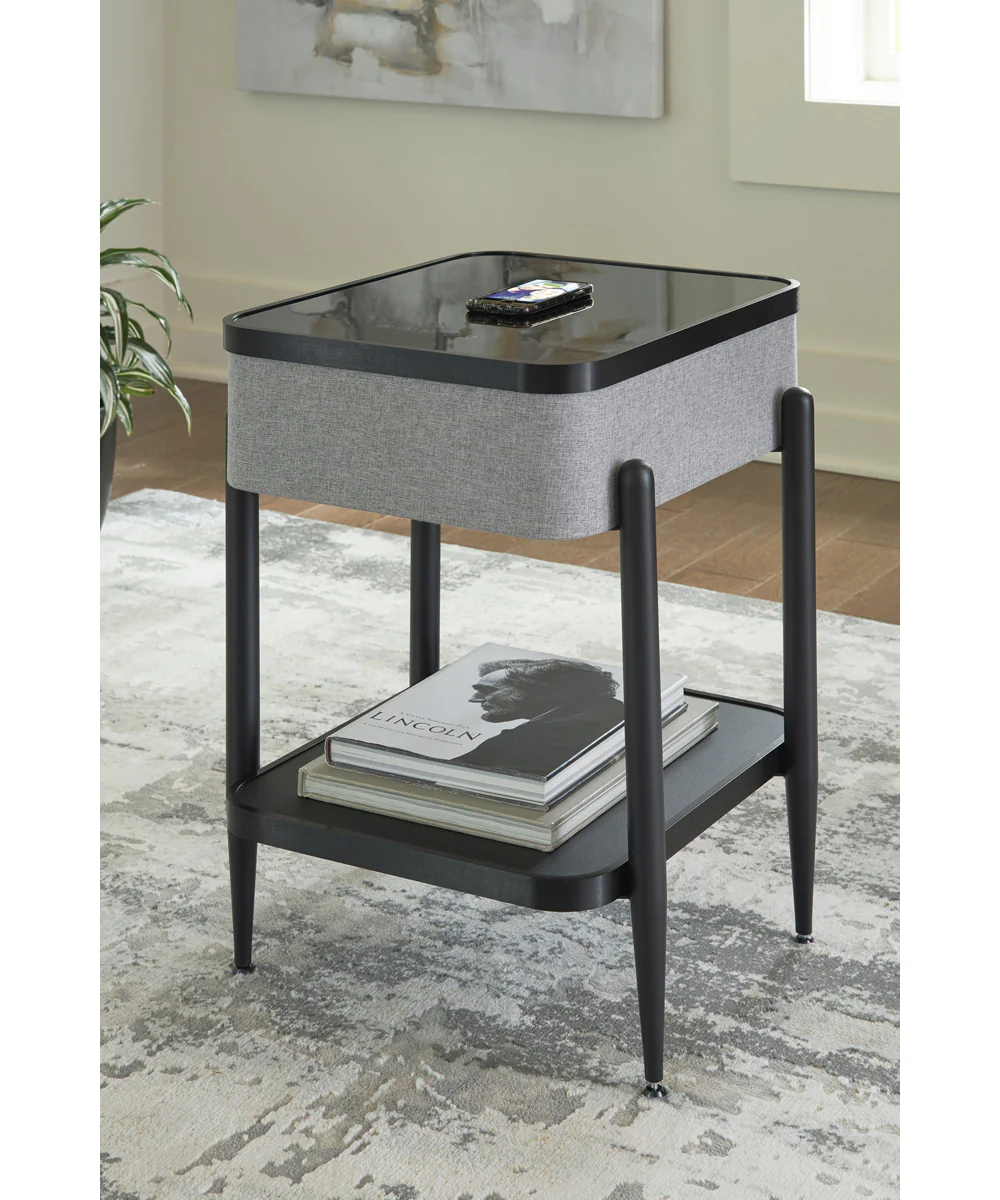 Jorvalee Accent Table with Speaker Gray/Black - Image 2