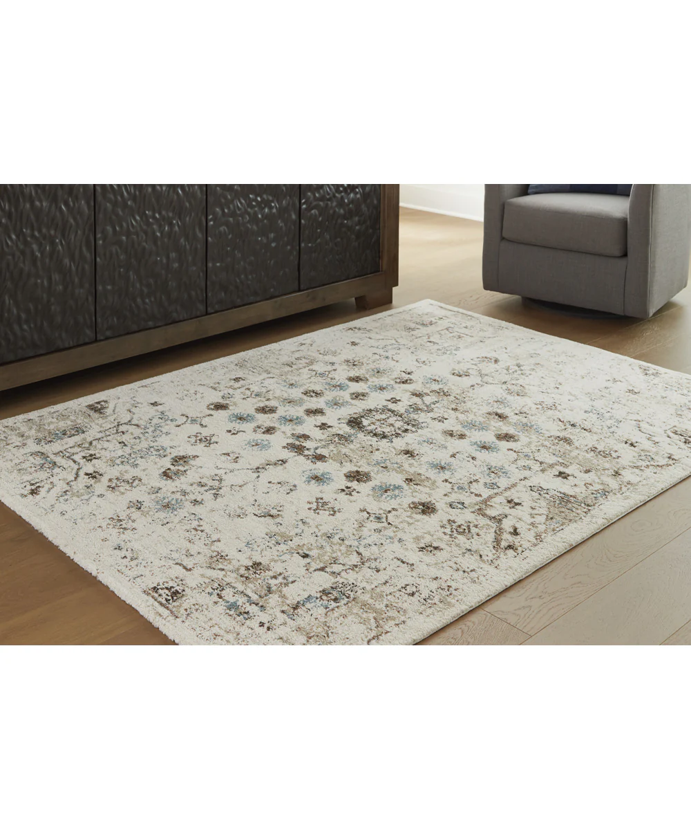 Jossler Medium Rug Ivory/Brown/Teal - Image 2