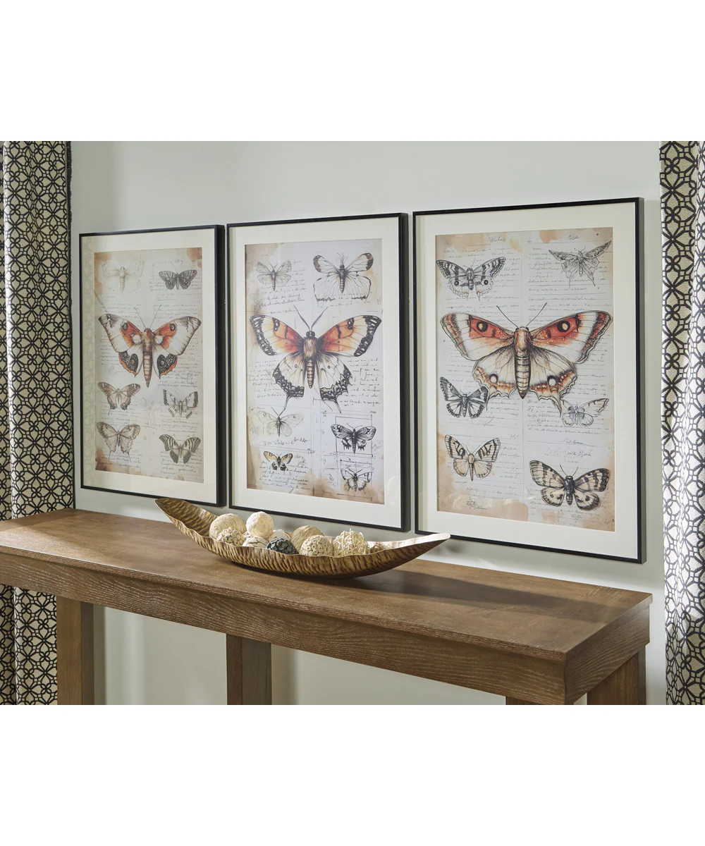 Jossletts Wall Art Set Set of 3 Orange/Black/Ivory - Image 2