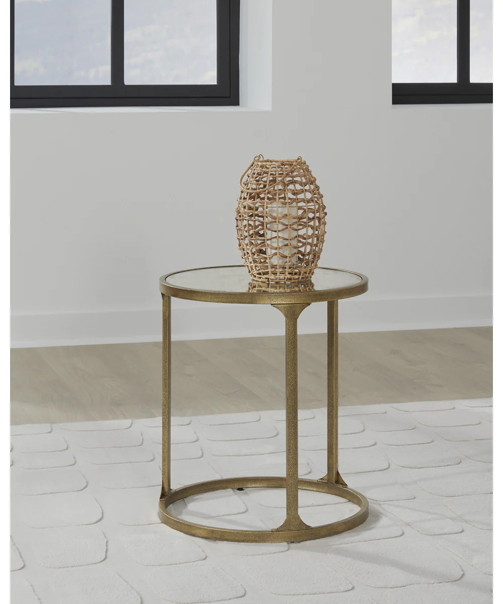 Korajane Round End Table Antique Gold - Image 2