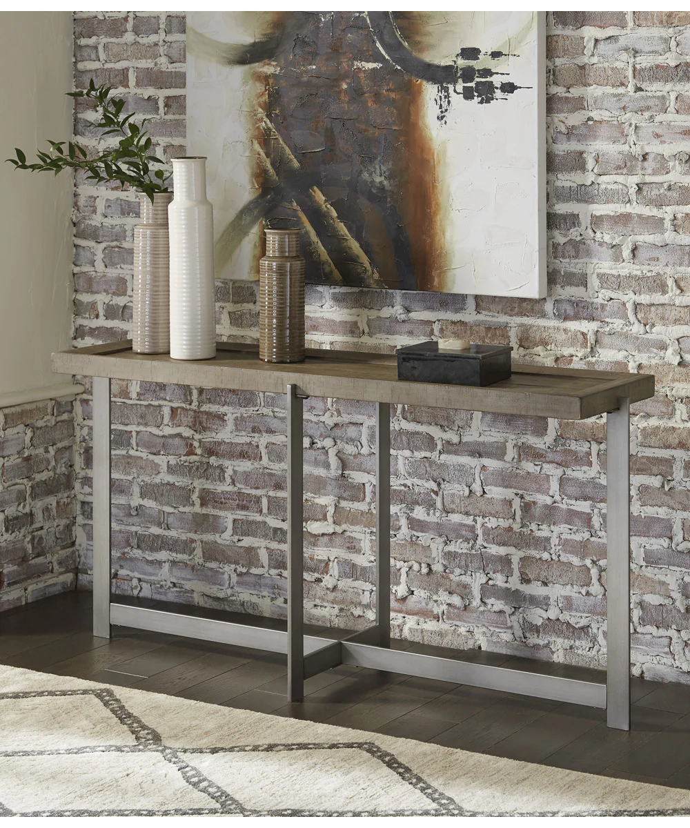 Krystanza Sofa Table Weathered Gray