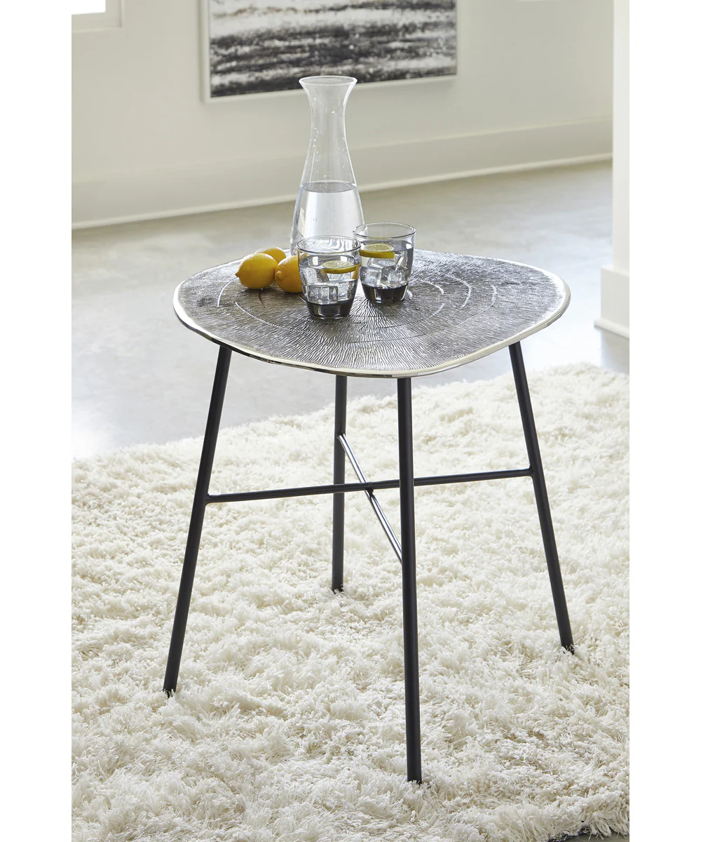 Laverford Round End Table Chrome/Black - Image 2