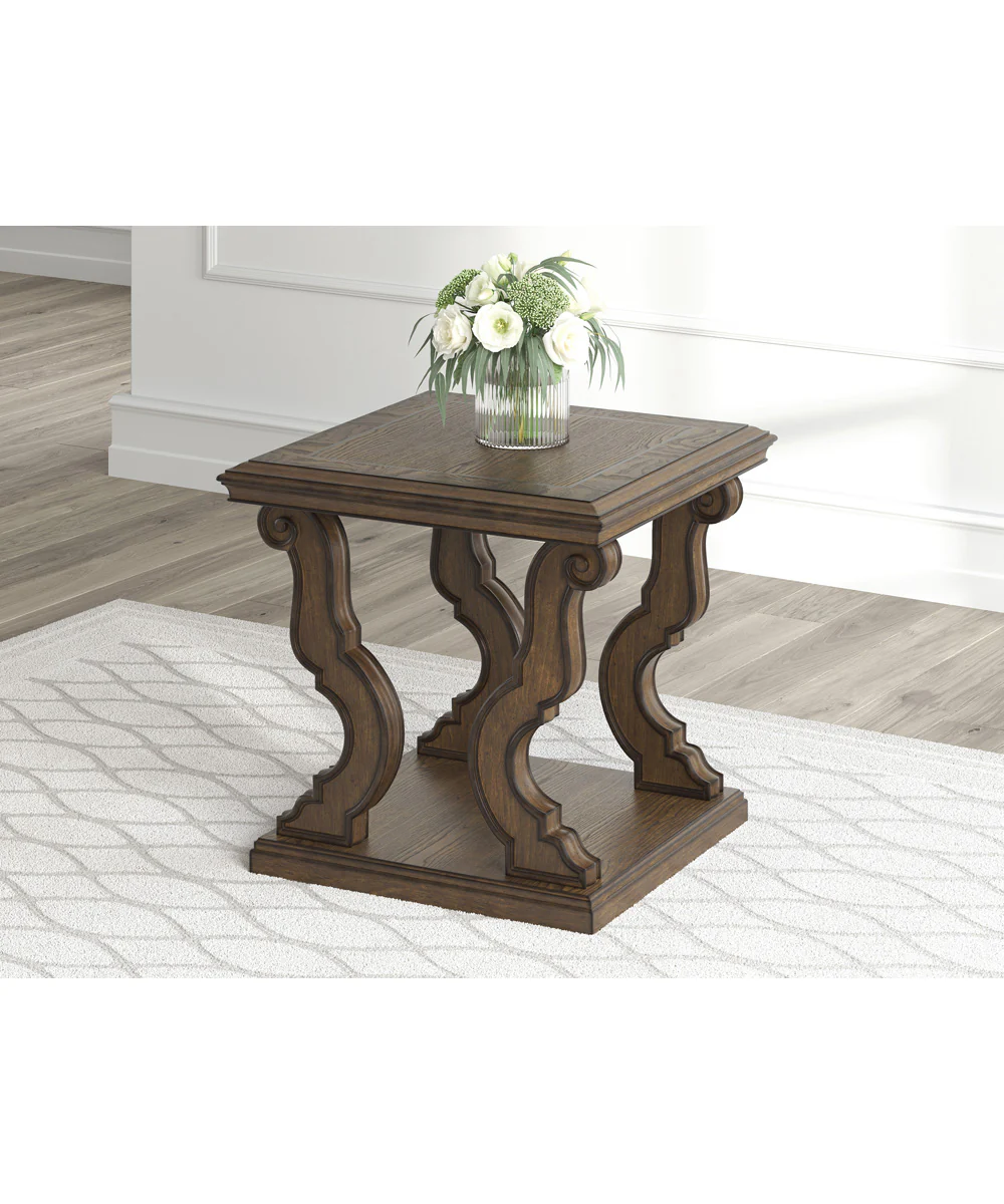 Maylee Square End Table Dark Brown - Image 2