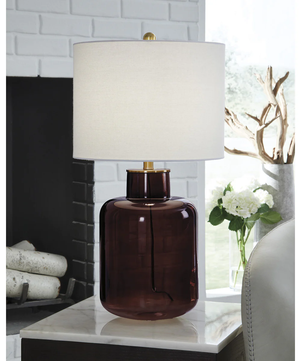 Mette Glass Table Lamp Brown/Gold - Image 2