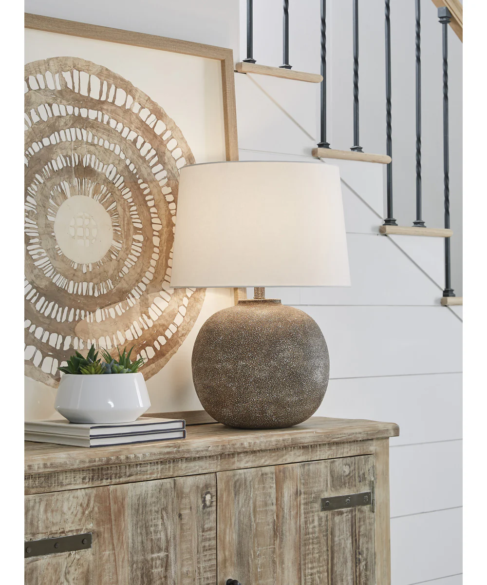 Neavesboro Metal Table Lamp Antique Brown/White - Image 2