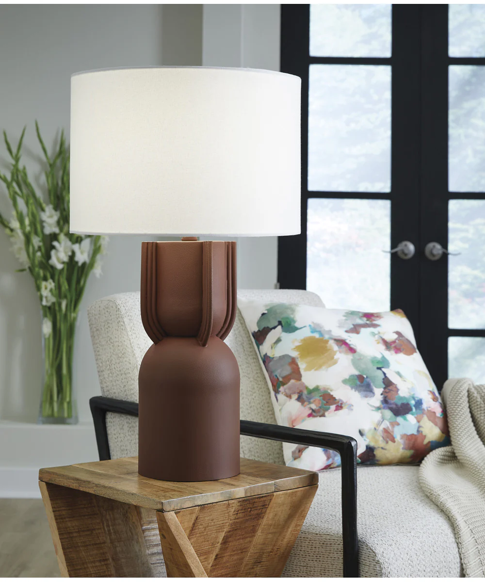 Rowandale Metal Table Lamp Brick Red - Image 2