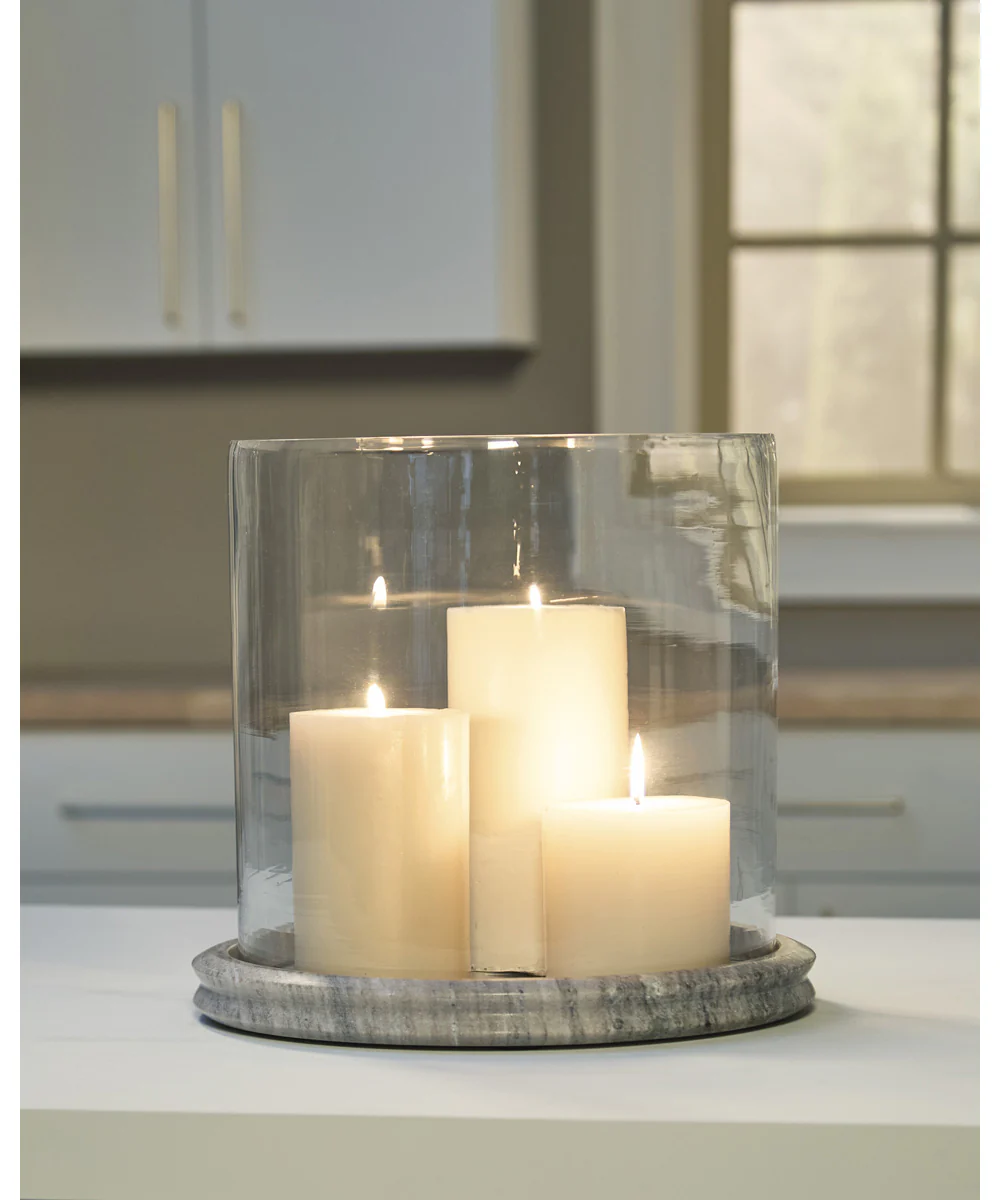 Saskia Candle Holder Clear/Beige - Image 2