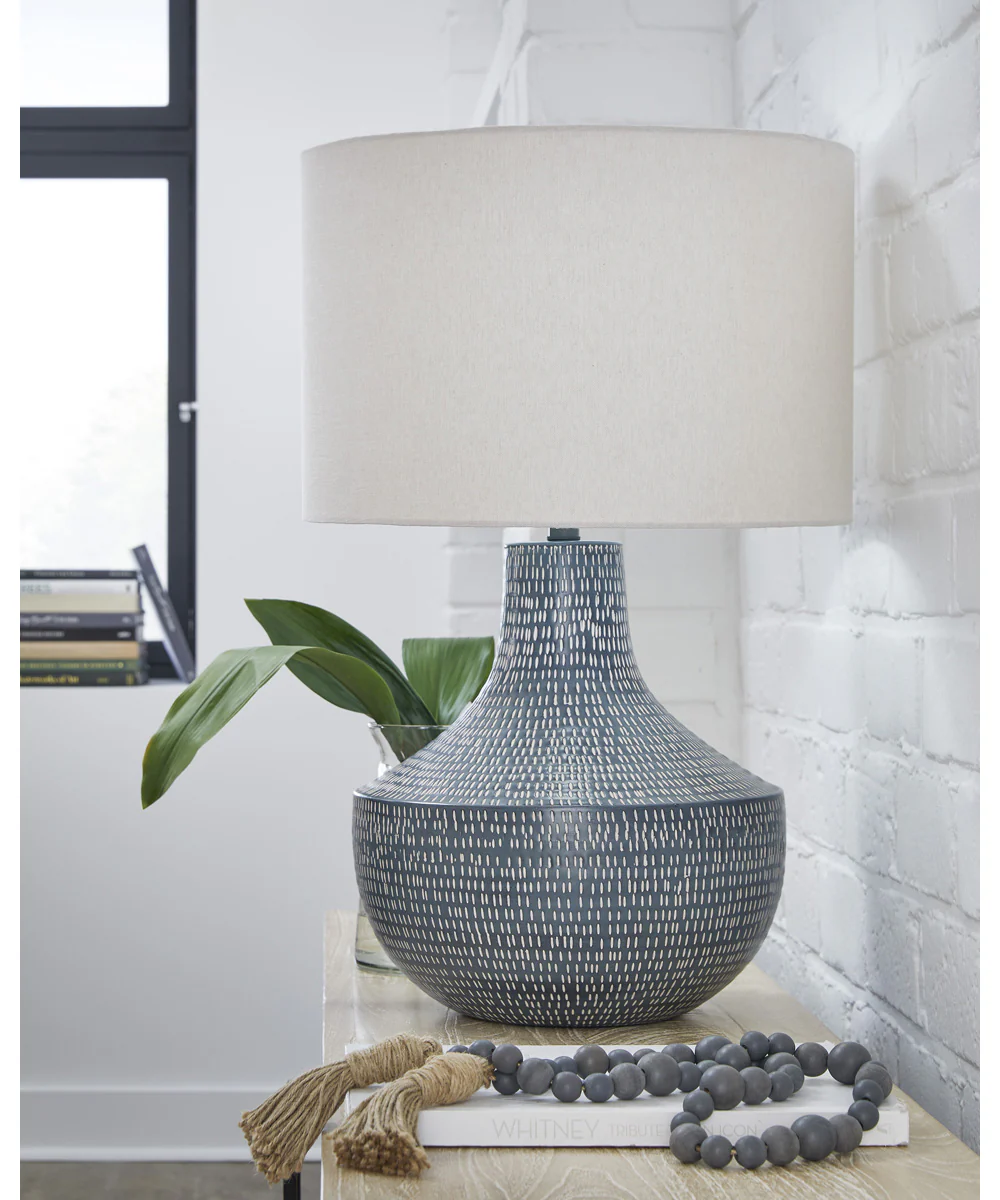 Schylarmont Metal Table Lamp Antique Gray/White - Image 2