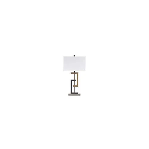 Syler Faux Wood and Silver Table Lamp - Set of 2 Lamps - Image 2