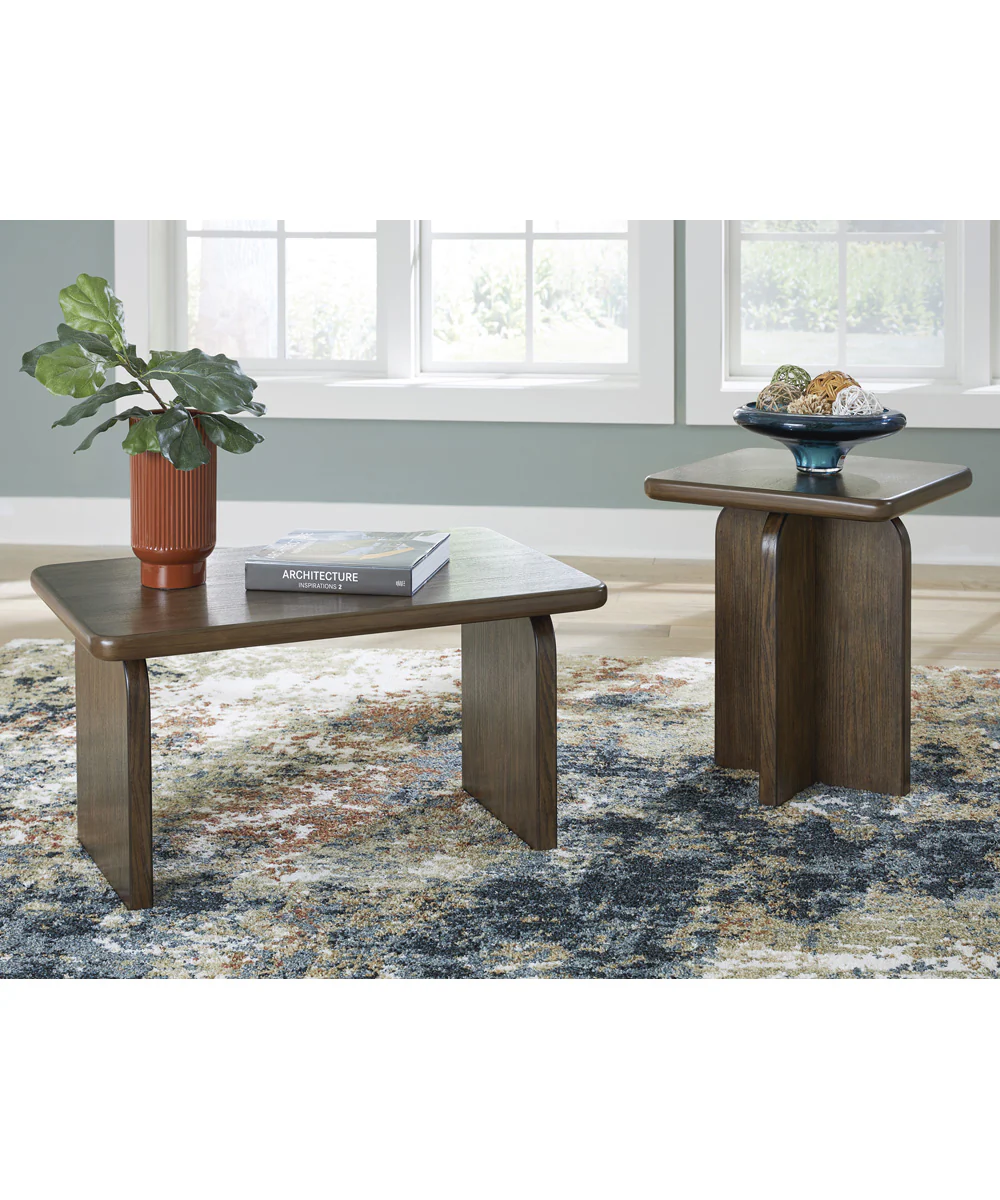 Shawbeck Occasional Table Set Set of 2 Medium Brown - Image 2