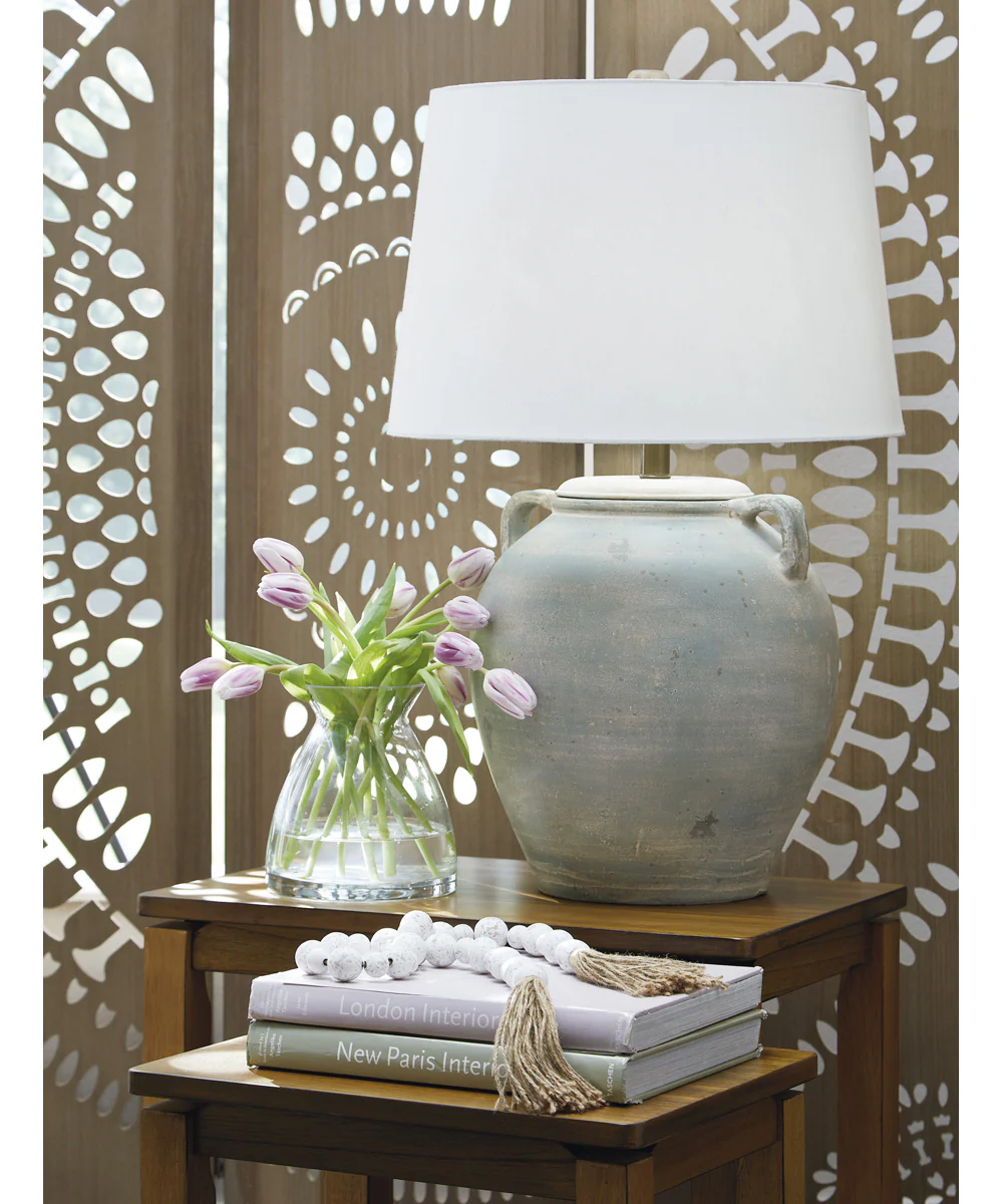 Shawburg Terracotta Table Lamp Antique Green - Image 2