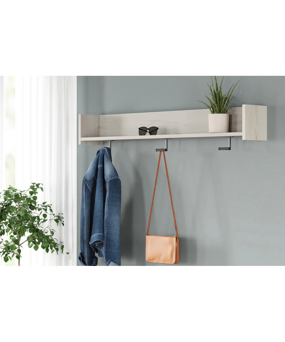 Socalle Wall Mounted Coat Rack w/Shelf Light Natural - Image 2