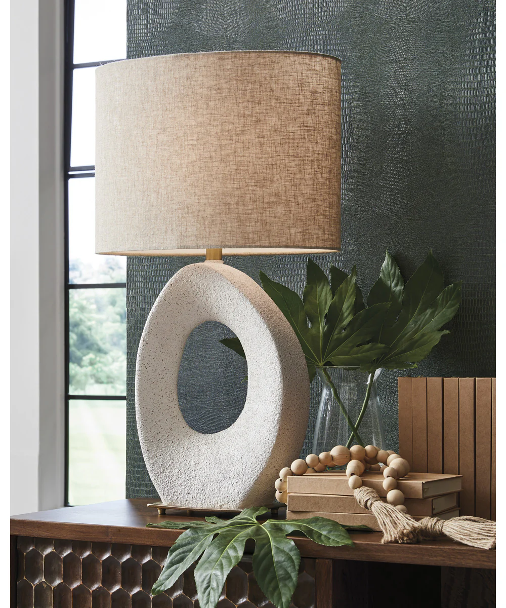 Trentlen Paper Table Lamp Cream/Gold - Image 2