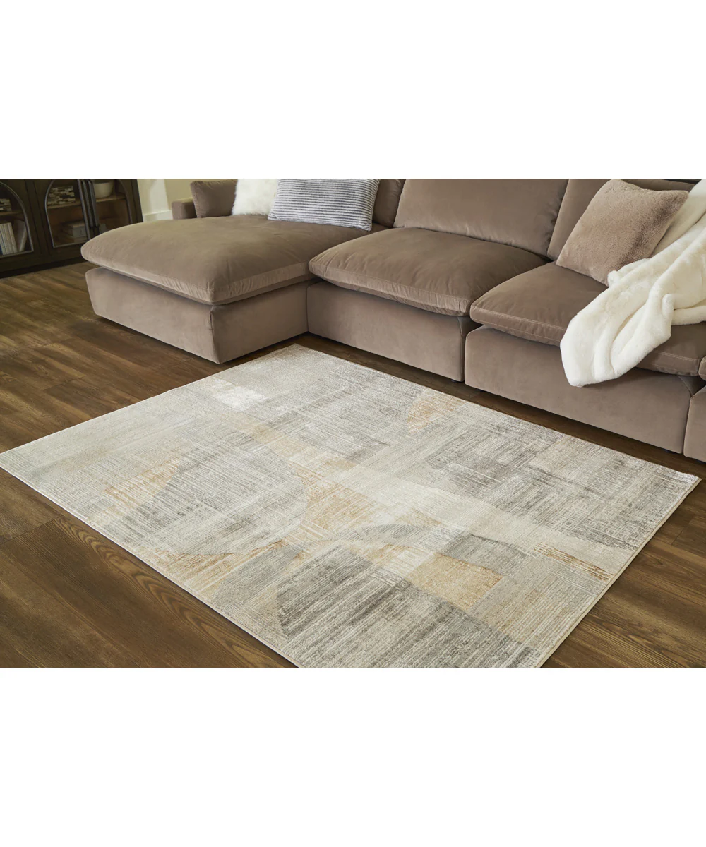 Truward Medium Rug Linen/Gray/Caramel - Image 2