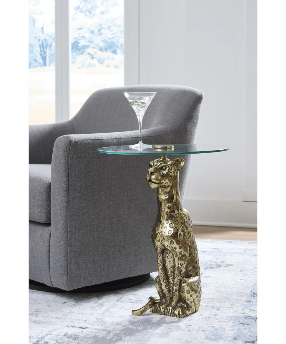 Vallain Accent Table Antique Gold - Image 2