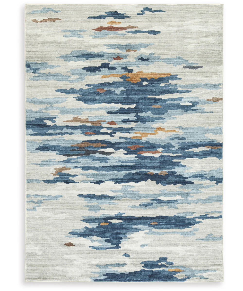 Vinlett Washable Medium Rug Cream/Blue/Brown
