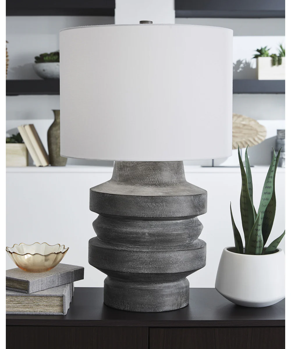 Wahida Poly Table Lamp Distressed Black - Image 2