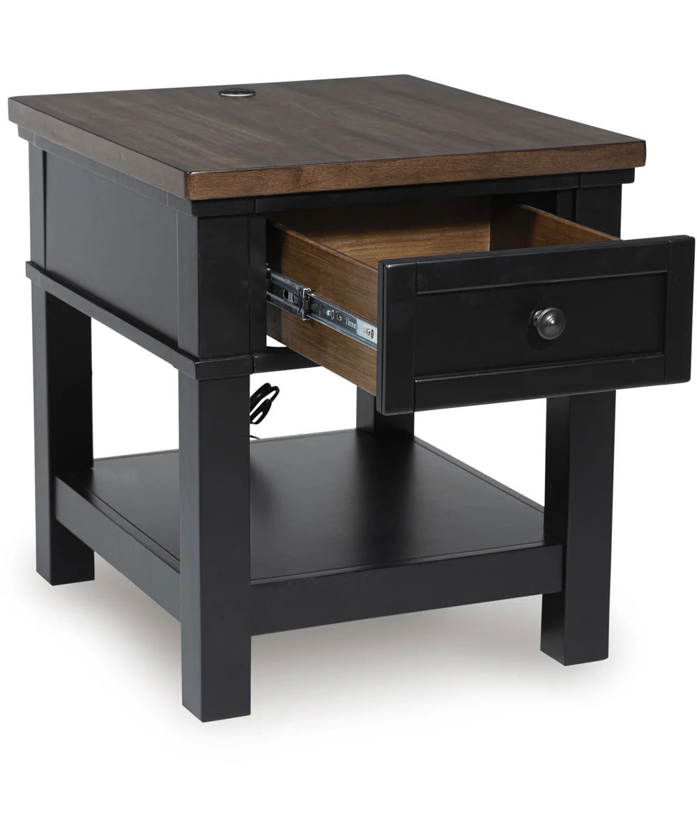 Wildenauer Rectangular End Table Brown/Black