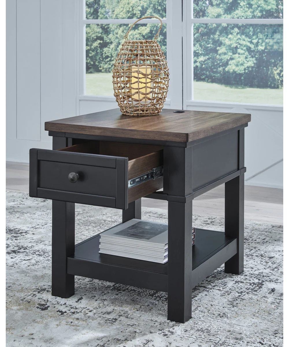 Wildenauer Rectangular End Table Brown/Black - Image 2