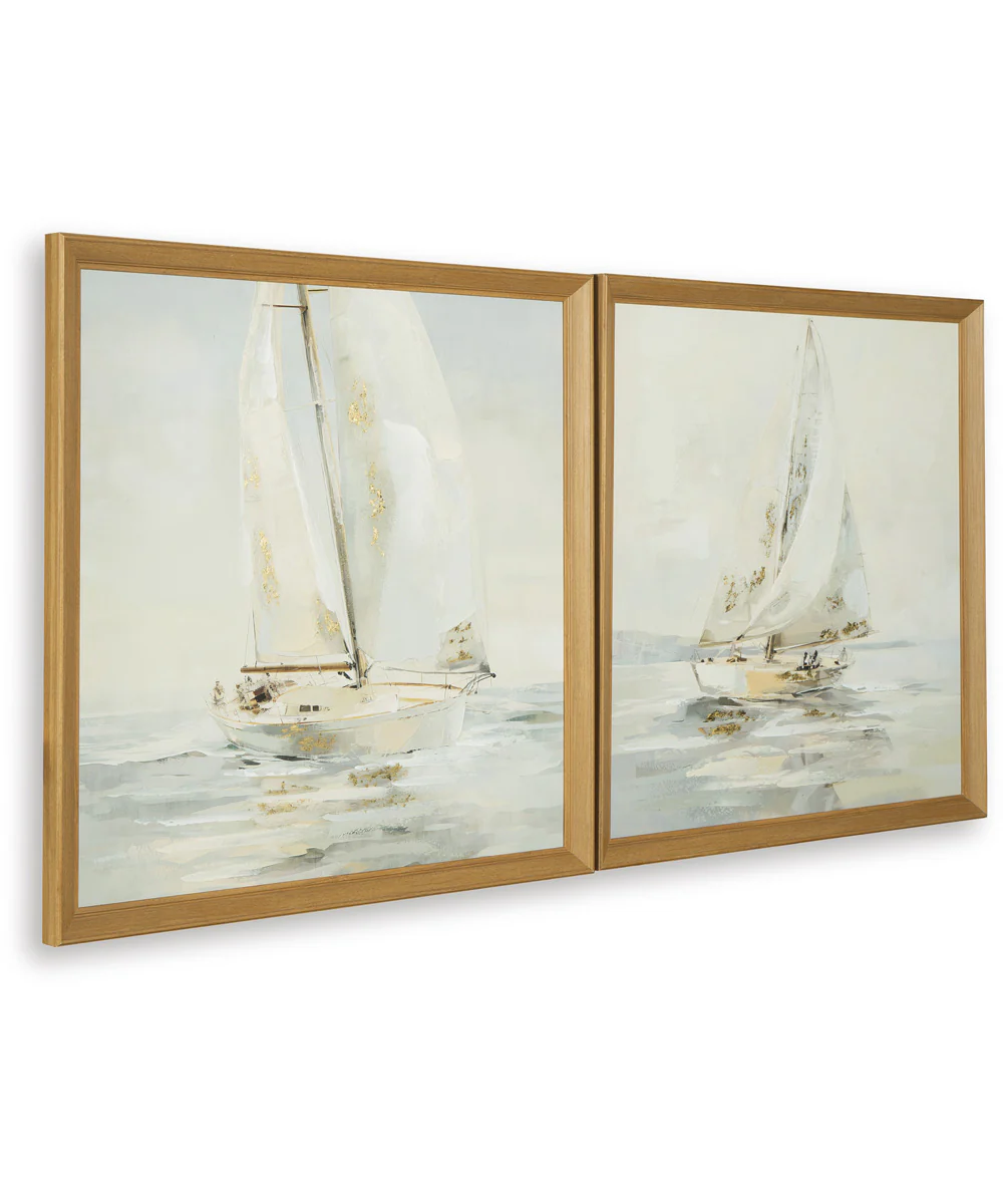Winbrook Wall Art Set Set of 2 Gray/Tan/Gold