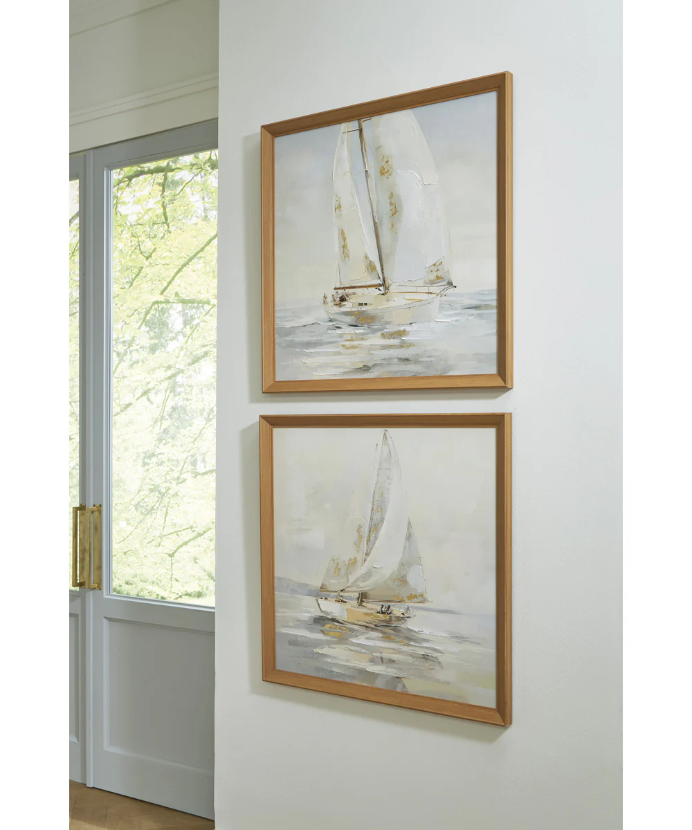 Winbrook Wall Art Set Set of 2 Gray/Tan/Gold - Image 2