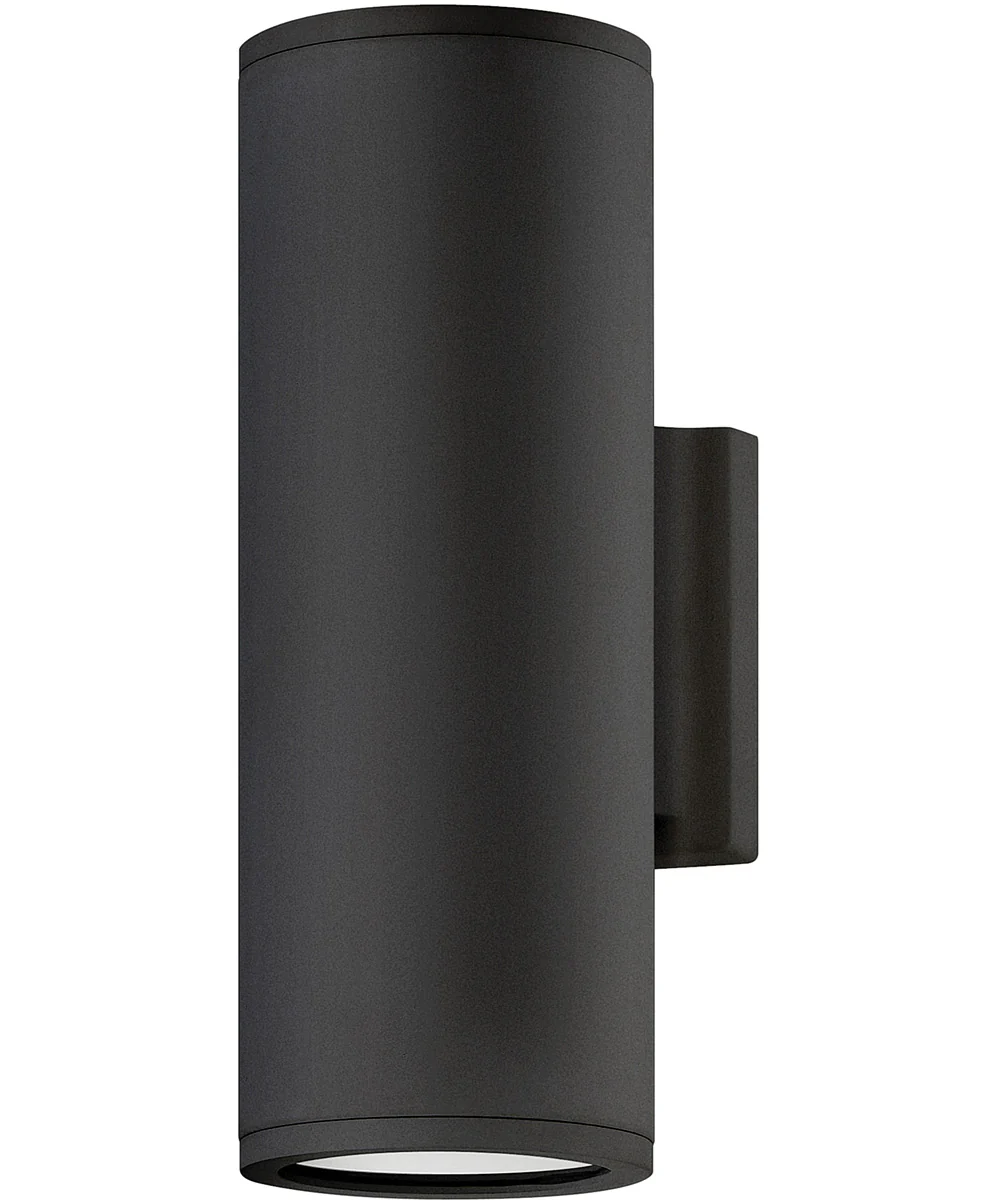 Silo Coastal Elements  2-Light LED Small Up/Down Light Outdoor Wall Mount Lantern in Black