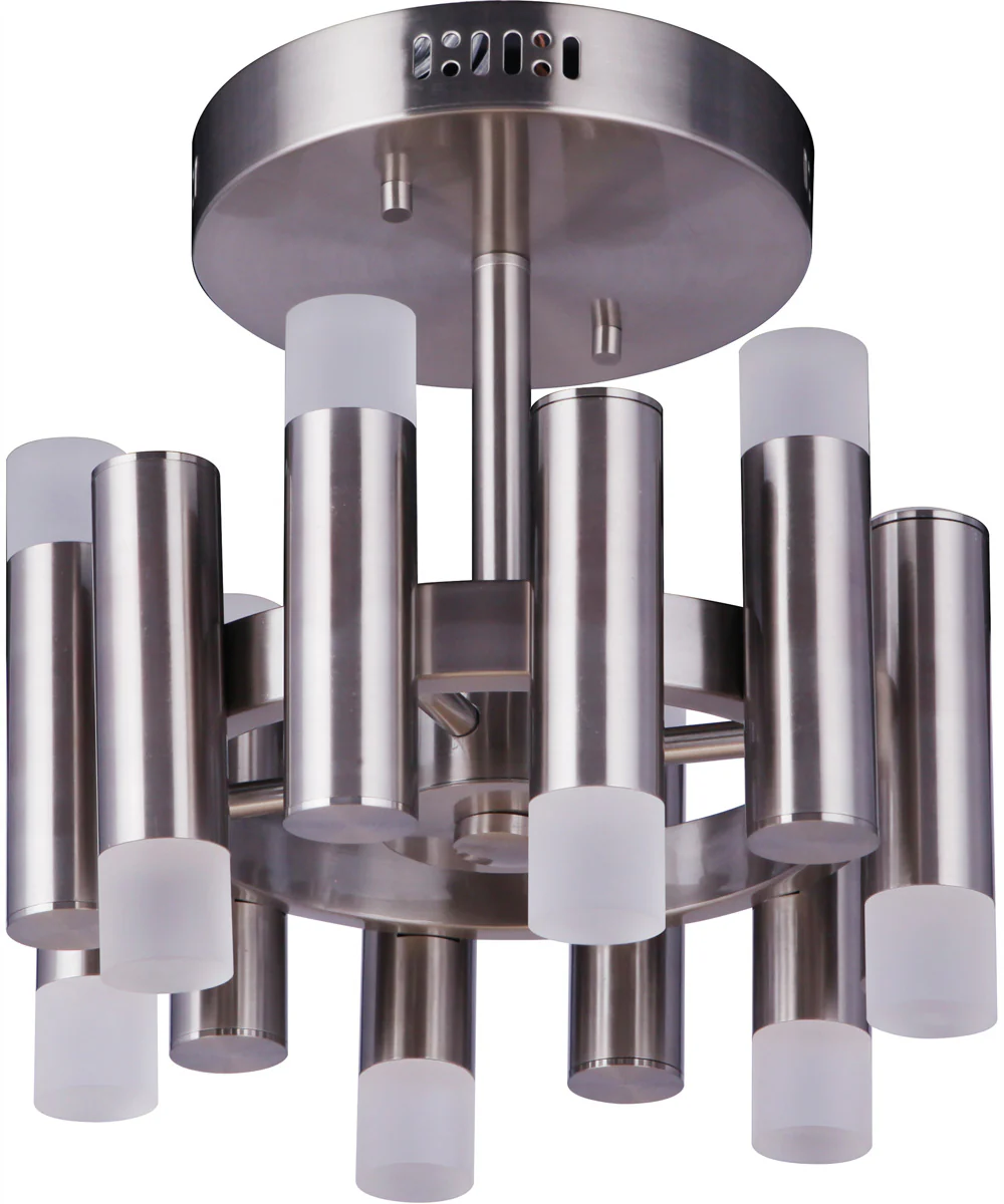 Simple Lux 12-Light Convertible Semi Flush Brushed Polished Nickel - Image 3