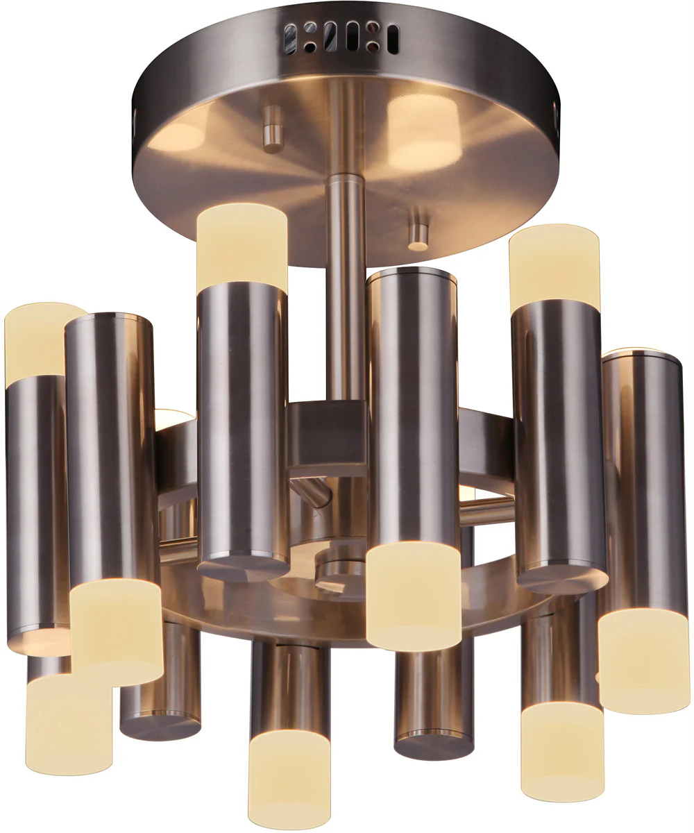 Simple Lux 12-Light Convertible Semi Flush Brushed Polished Nickel - Image 4