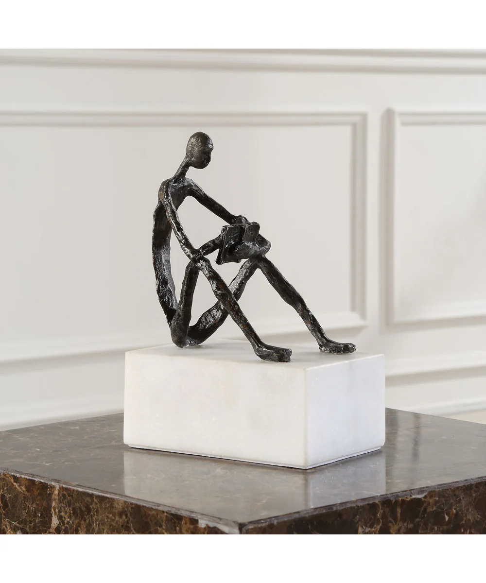 Sit Back, Relax And Read, Iron Sculpture - Image 2
