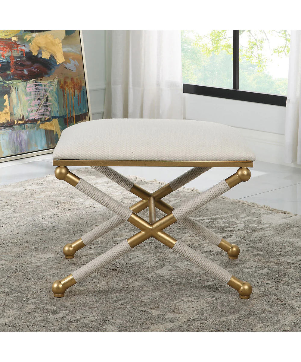 Socialite White Small Bench - Image 3