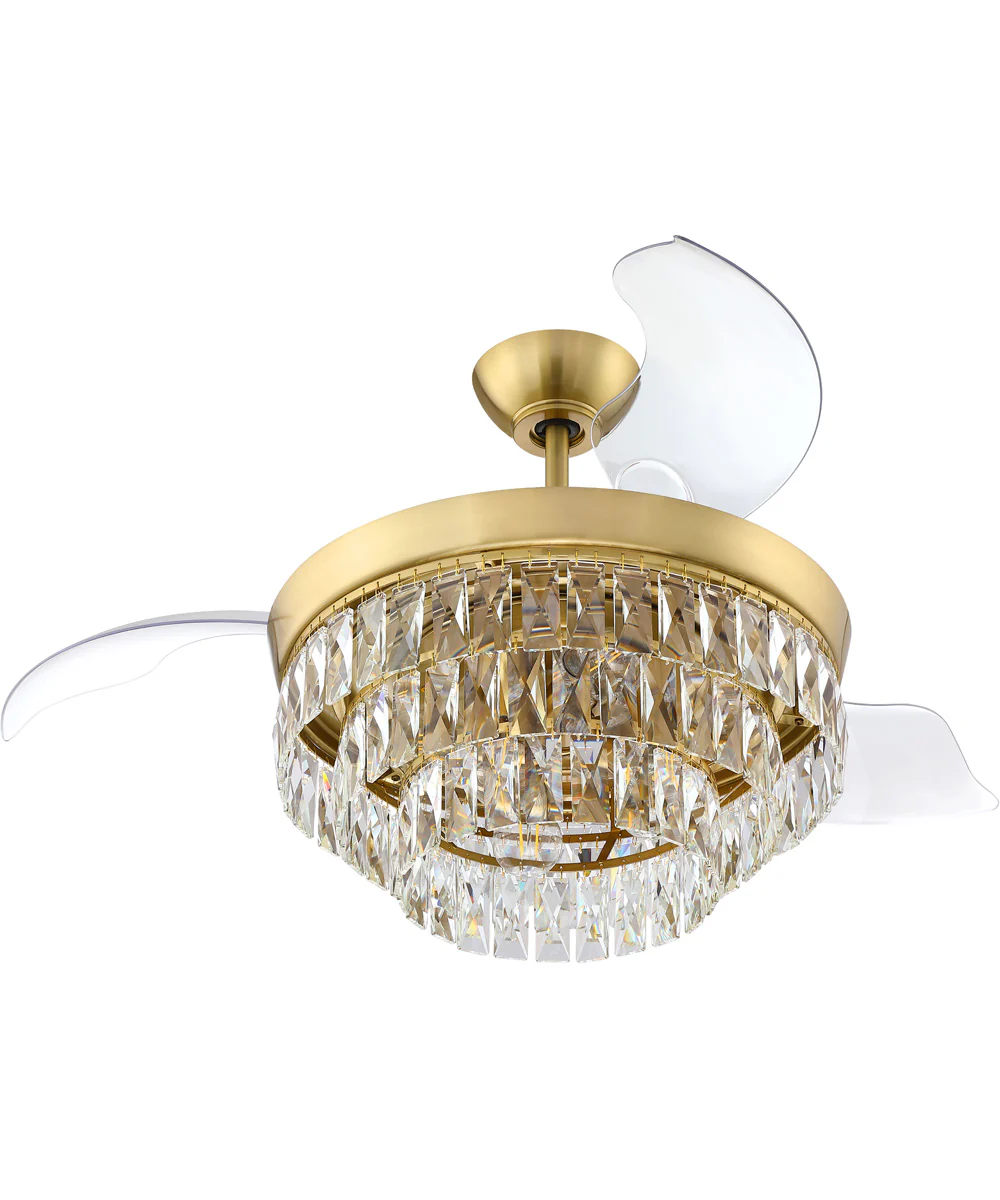 Sofia 42 Hidden Blades 6-Light Fan Satin Brass - Image 3