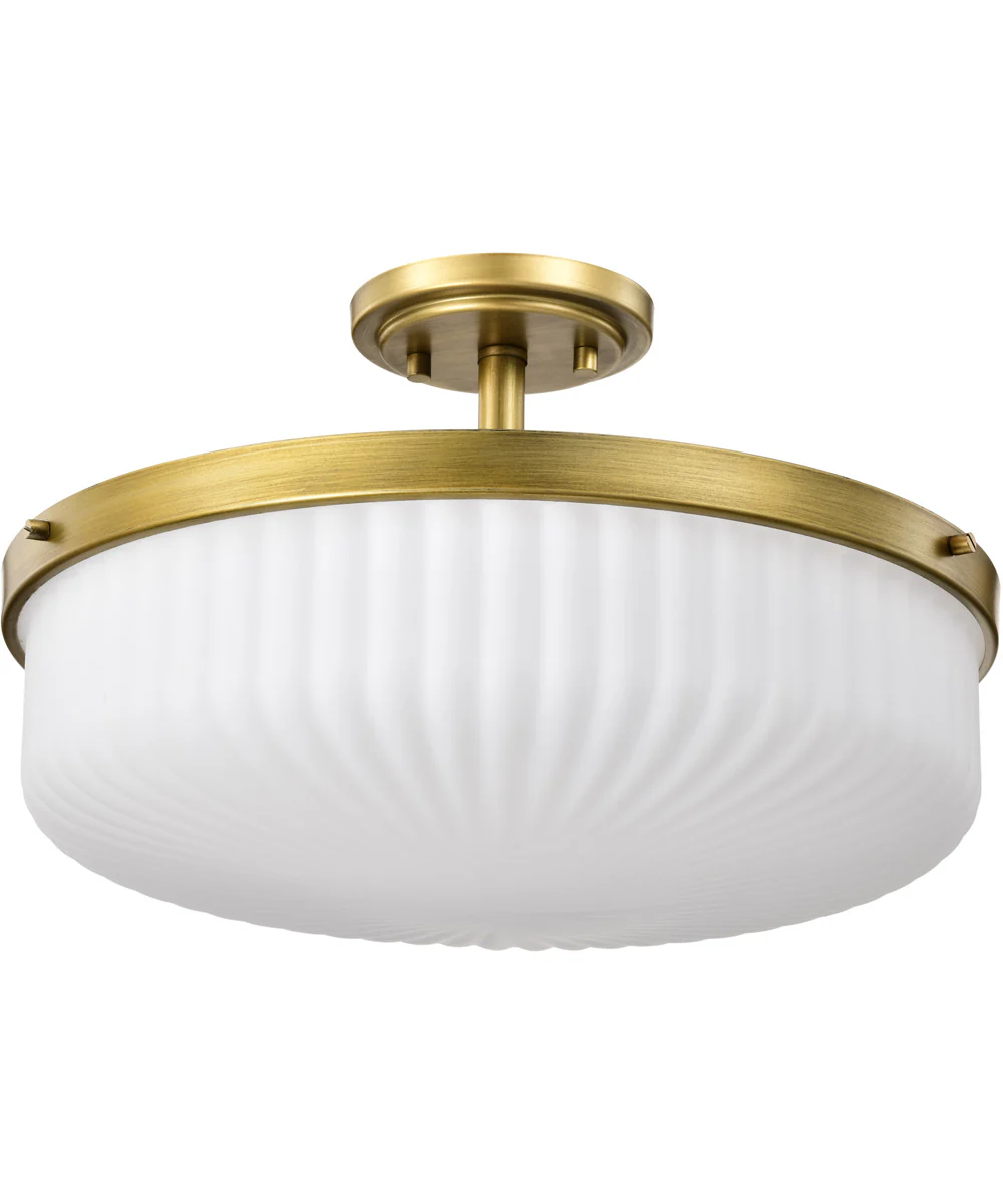 Solara 3-Light Close-to-Ceiling Natural Brass