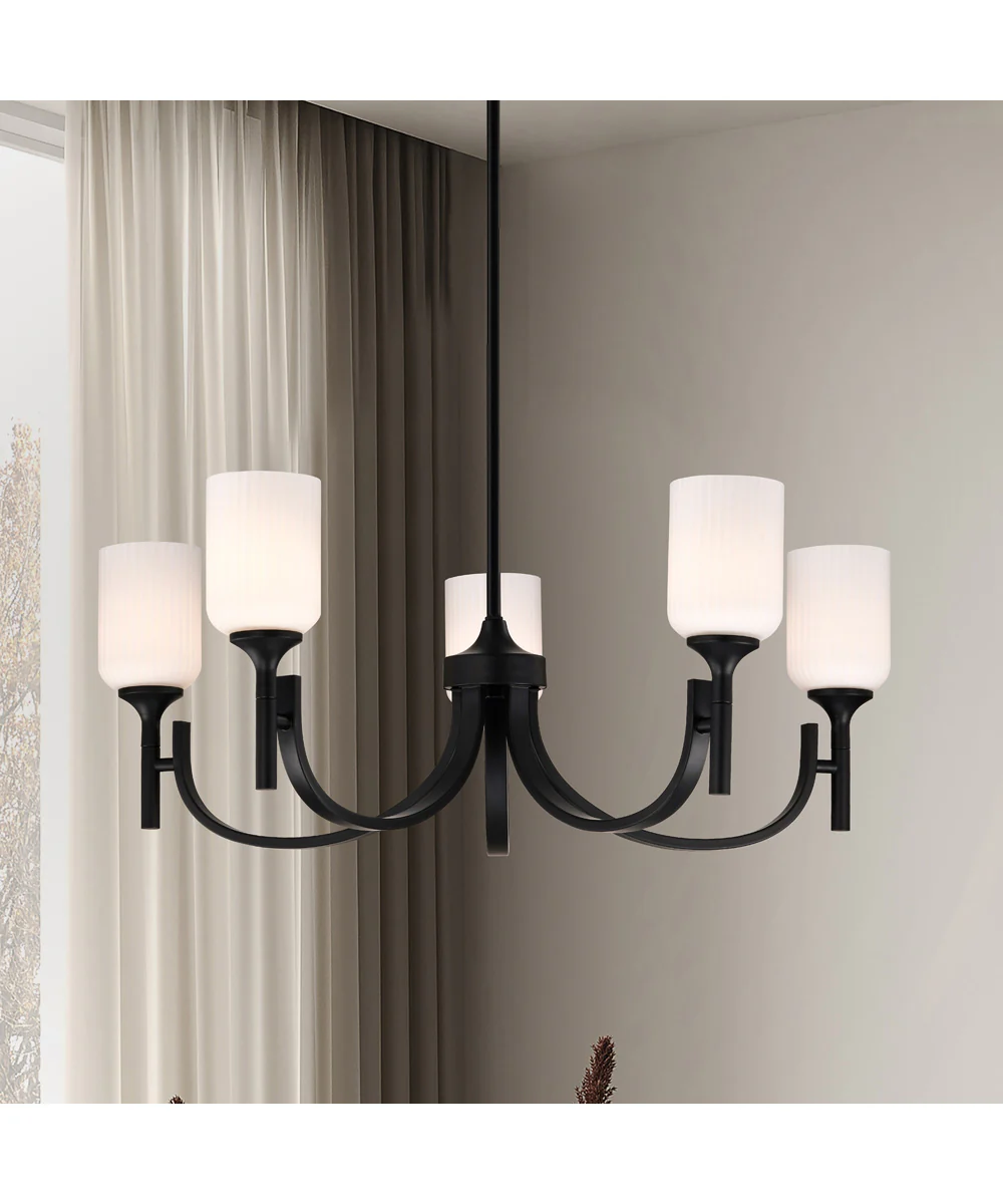 Solara 5-Light Chandelier Matte Black - Image 3
