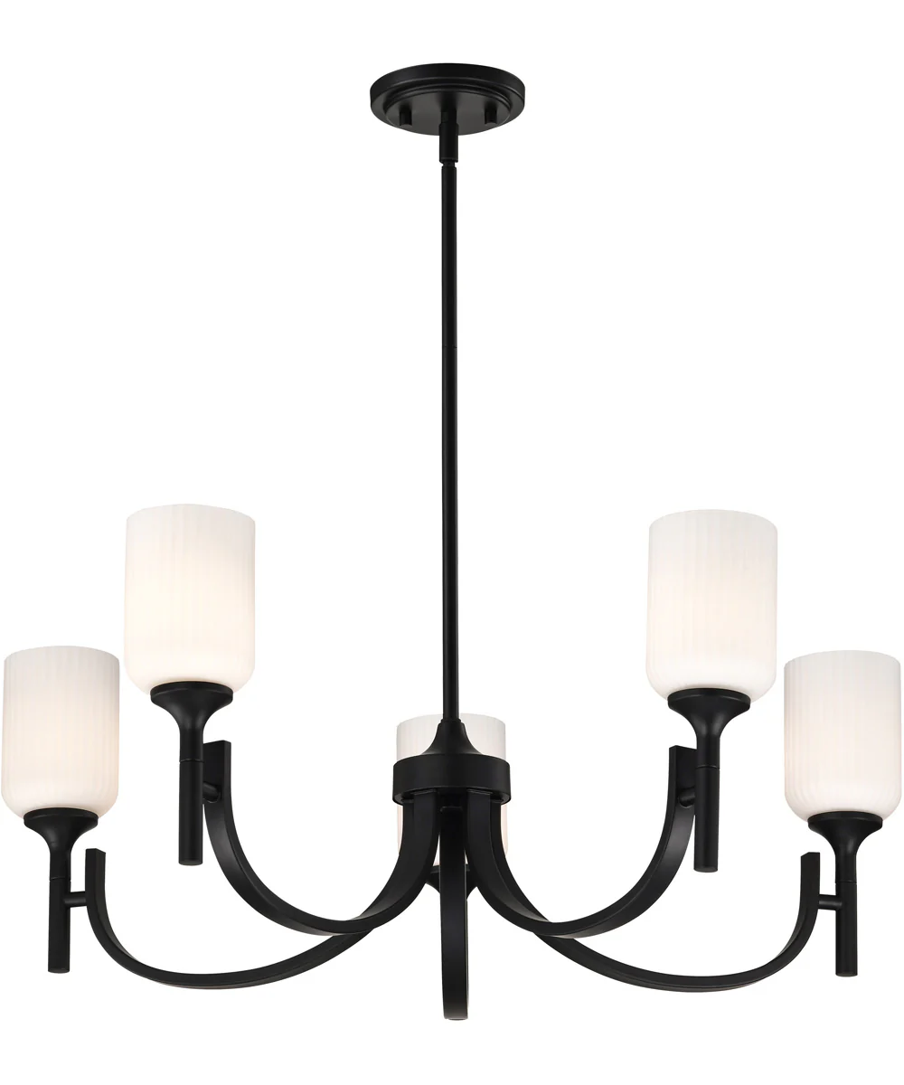 Solara 5-Light Chandelier Matte Black - Image 4