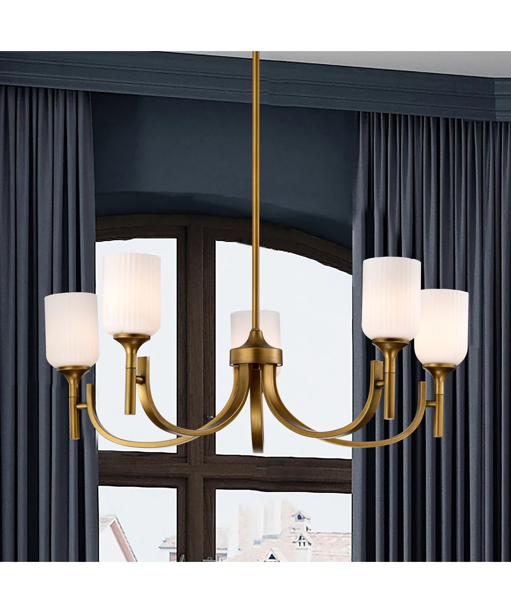 Solara 5-Light Chandelier Natural Brass - Image 3