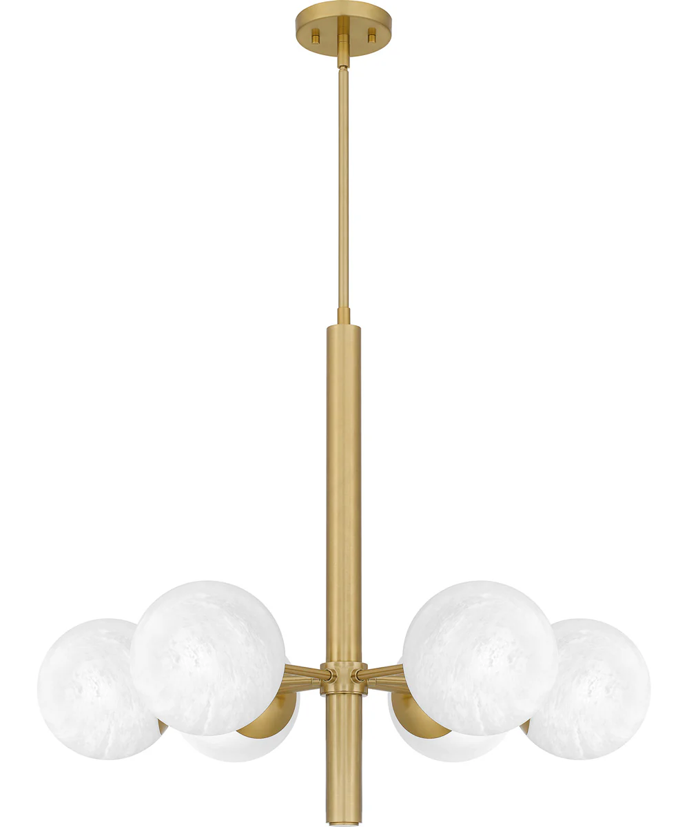Solei 6-light Chandelier Aged Brass