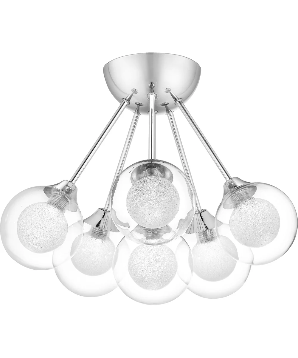 Spellbound 6-light Semi Flush Mount Polished Chrome