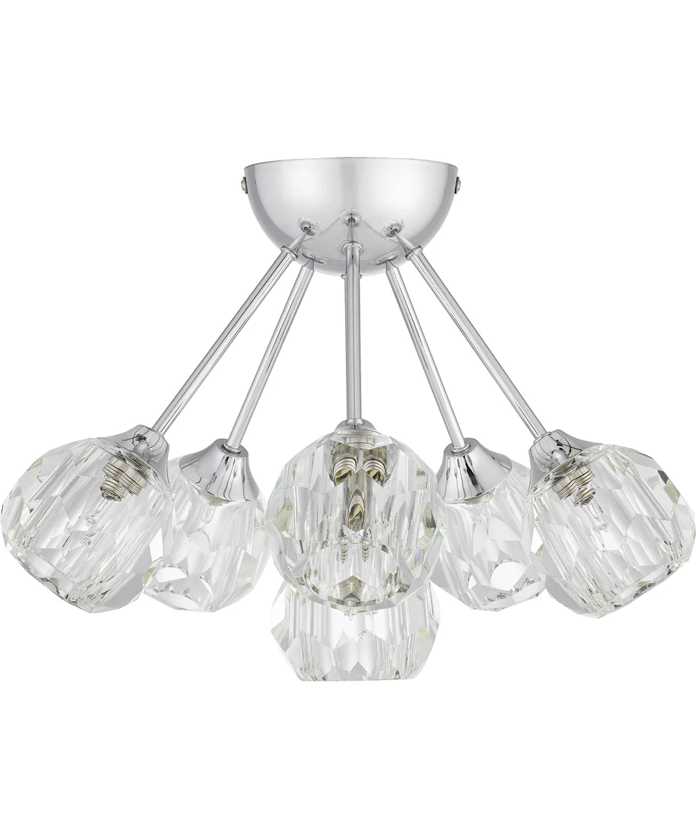 Spellbound 6-light Semi Flush Mount Polished Chrome - Image 3